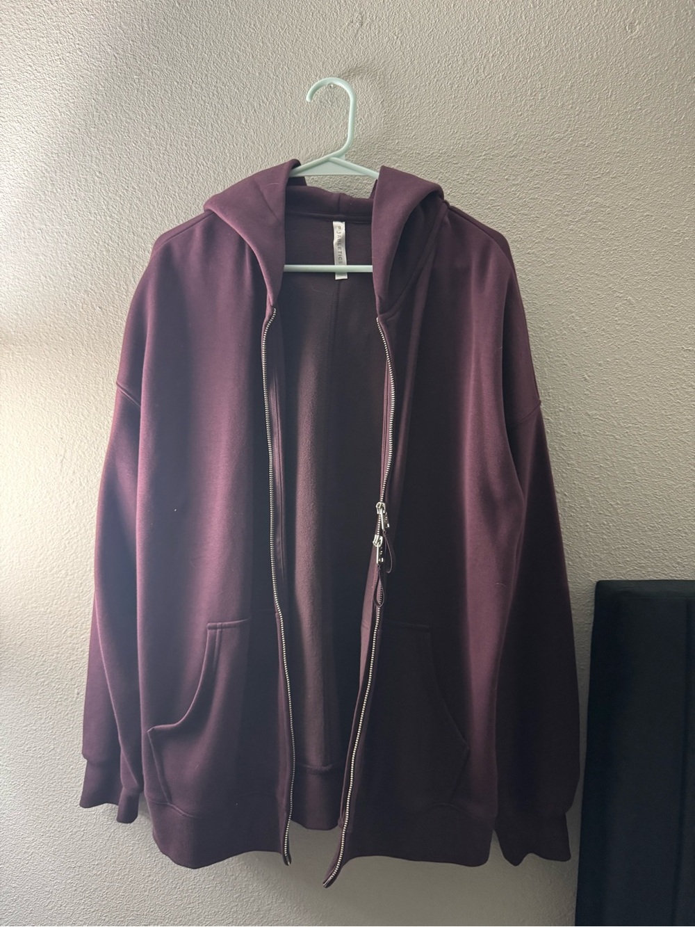 Fabletics Men's Deep Burgundy Zip Hoodie Jacket